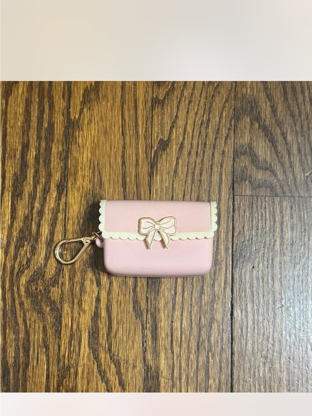 Bath and body works Pink Bow Trim Pouch germ x holder
